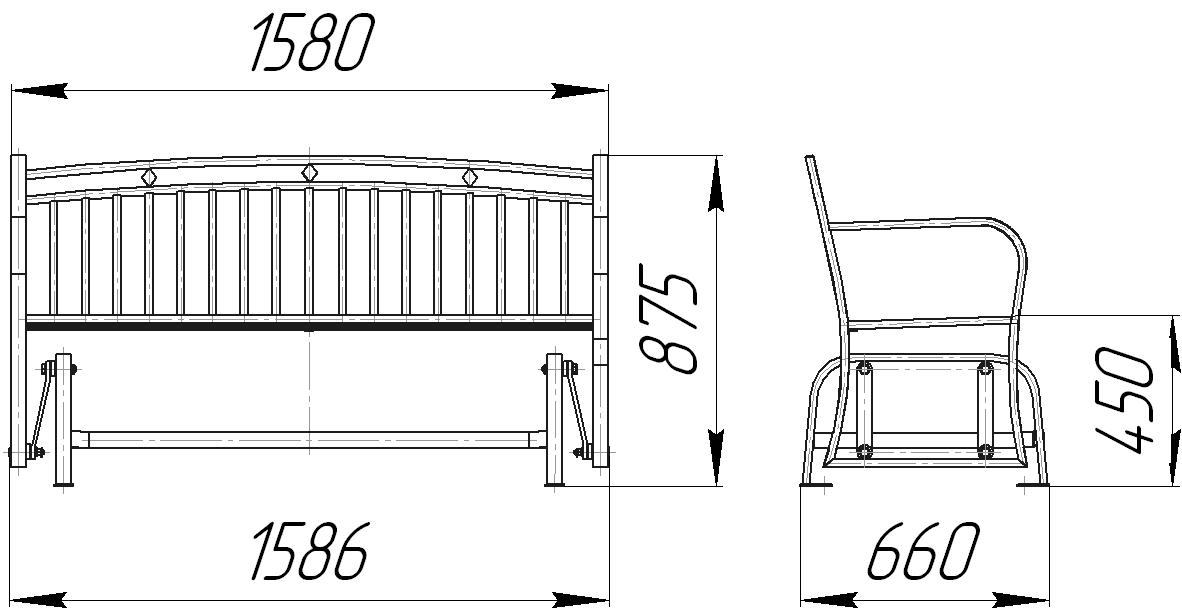 Скамья садовая СС 12
