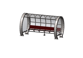 Павильон остановочный тип 4 1Ш-7745.00.00.00 (без стекла)