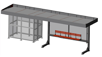 Павильон остановочный тип 10 1Ш-7842.00.00.00